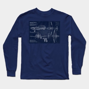 Yakovlev Yak1m Blueprint Long Sleeve T-Shirt